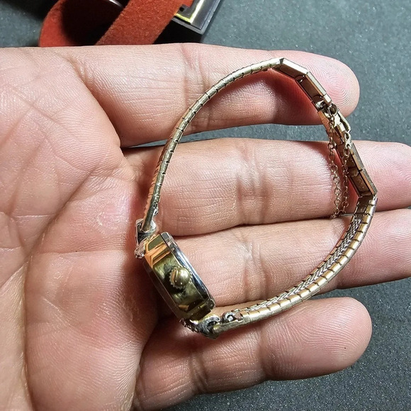 Vntg Caravelle By Bulova Ladies Mechanical Wind Cocktail Watch Gold Tone Working - Picture 8 of 11